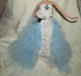 Barbie Model Muse Oscar De La Renta Something Blue Wedding Gown Dress For Doll