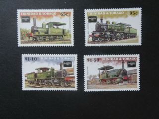 Set Of 4 Railway Stamps From Trinidad And Tobago (sg 705 - 708) Dated 1986 Umm