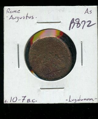 Ancient Coin 10 - 7 Bc Rome Augustus Lugdunum Ab493