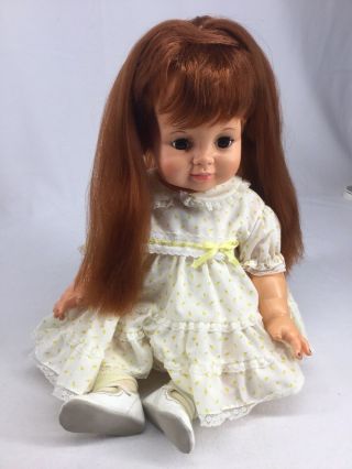 Vintage Large 24” Baby Chrissy Doll Red Hair Ideal 1972 Hair Grows Very Good
