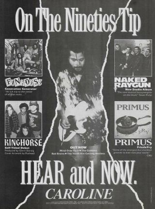 Caroline Records Funhouse Kinghorse Primus Bad Brains 1990 8x11 Promo Poster Ad
