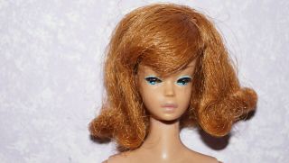 Rare Vintage Barbie Auburn Red Hair Side Part Blue Eyes Made in Japan 3