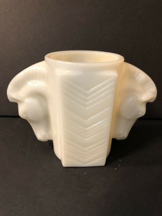 Antique Art Deco Macbeth Evans Milk Glass Horse Head Mug
