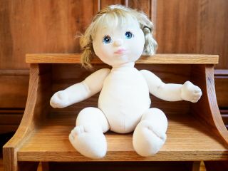 1985 Vintage Mattel My Child Doll Ash Blonde Pigtails Aqua Blue Eyes