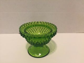 Vintage GREEN Viking Glass DIAMOND POINT FAIRY CANDLE LIGHT (Bottom Only) 2