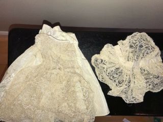 Doll Terri Lee Clothing Lace Bridal Gown Veil And Taffeta Underslip