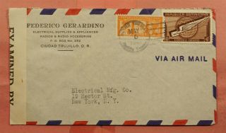 Dr Who 1945 Dominican Repubic Ciudad Trujillo Airmail To Usa Wwii Censor 167492