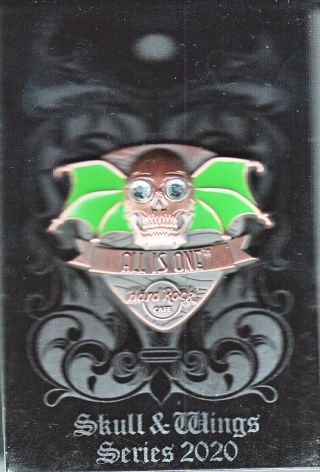 Hard Rock Cafe Pin: Online 2020 Skull & Wings With Green Wings Le2500