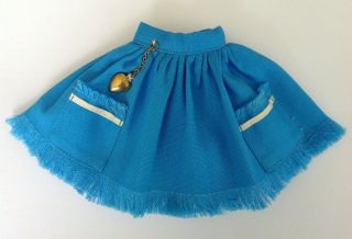 Vintage Tammy Doll Blue Fringed Skirt With Front Charm Fashion Pak 1960 
