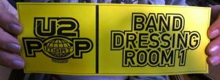 Vintage U2 Pop Mart Tour 1997 Dressing Room Sign