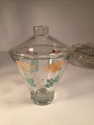 Vintage Mid Century Mod Hazel Atlas Glass Candy Dish W/lid
