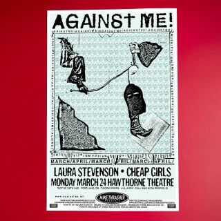 Against Me 2014 11x17 Concert Promotion Poster.  Portland Oregon.