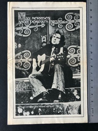 Van Morrison 1972 11x17 " Album Release “saint Dominics Preview” Ad