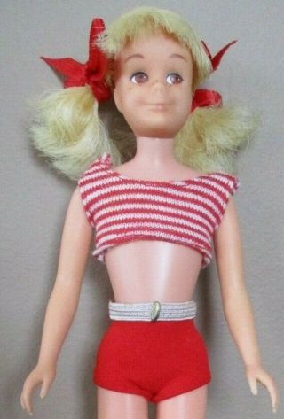 Vintage Skooter Doll Blonde Straight Leg 1040 Org Swimsuit 2nd Issue Pink Skin