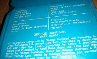 Rare Factory George Harrison Dark Horse 8 - track tape Stereo Apple EMI 3