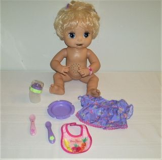 Hasbro Baby Alive Doll Learns To Potty Eyes And Mouth Moves Talks Suck Bottle