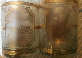 Vintage Culver Elvis Presley Gold Guild Graceland Drinking Glasses