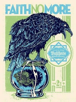 Faith No More - Berlin 2009 Silkscreened Poster By Justin Kamerer - Mike Patton