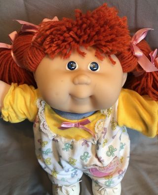 Vintage 1988 Cabbage Patch Doll - Blue Eyed,  Red Head With One Dimple