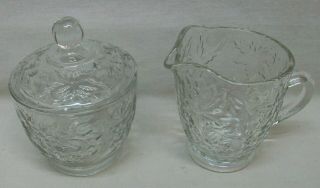 Nwob Vintage Princess House Glass " Fantasia " Creamer Pitcher & Sugar Bowl W/lid