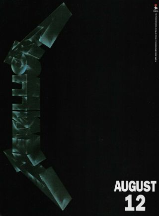 Metallica The Black Album 1991 8x11 Promo Poster Ad