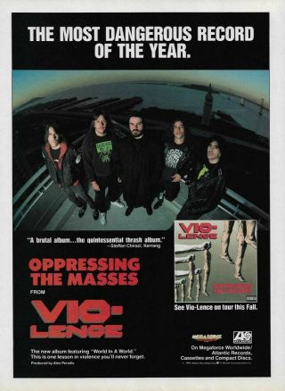 Vio - Lence Oppressing The Masses 1990 8x11 Promo Poster Ad