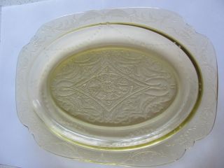 Amber Depression Glass " Madrid " Pattern 11 1/2 " Platter