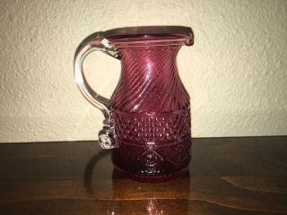 Vintage Fenton Art Glass Small Pitcher Creamer Cranberry
