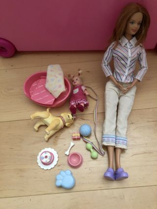Happy Family Barbie Midge Doll Baby Nikki Dog 1st Birthday Complete Set Playset