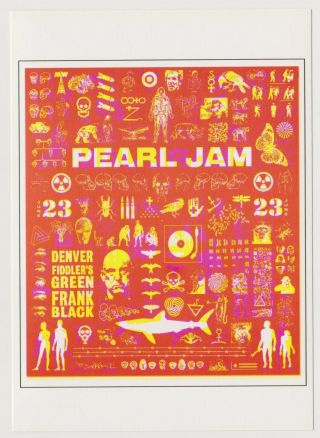 Pearl Jam 1998 98 Denver Post Card Poster Ames Bros Eddie Vedder Rare