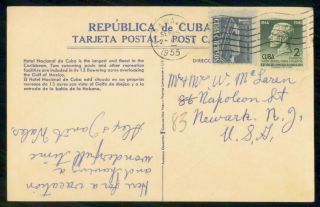 Mayfairstamps Habana 1955 To Newark Nj Postcard Wwf97603