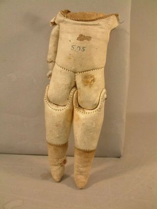 Rare Small 7.  25 " Antique German Kid,  Cloth And Bisque Body Look