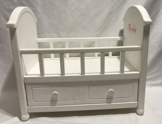 American Girl Bitty Baby Doll Crib W/ Storage Drawer/ No Bedding