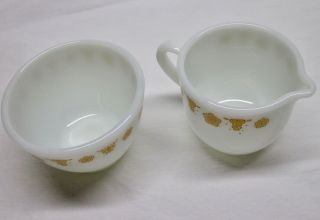 Vintage Pyrex Corning Ware Butterfly Gold Sugar And Creamer Bowls