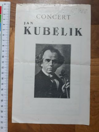 Jan Kubelik 1928 Music Program Concert Advertise Suisse Geneve Piano Gaveau