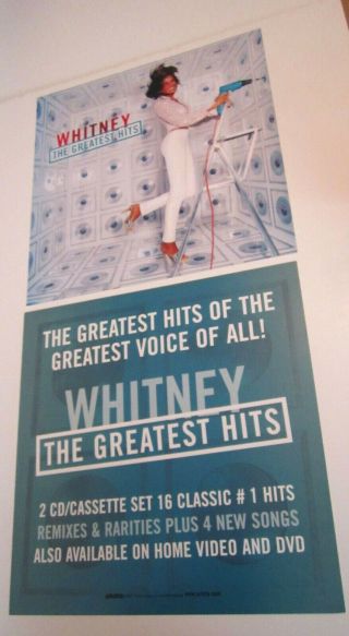 Whitney Houston 2000 Double Sided Promo Poster Flat 2