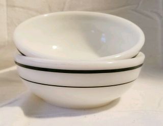 2 Pyrex Tableware By Corning Usa Green Bands 705