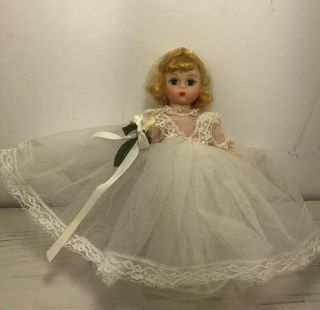 Vintage Madame Alexander Doll 8 " Bride Wedding Dress