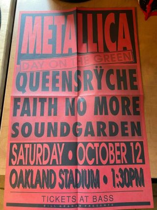 Metallica Soundgarden Queensryche Faith No More Day On The Green Poster