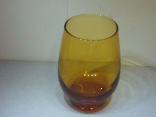 Vintage Set Of 6 Libby Amber Drinking Juice Glasses Bar Glasses 4.  5 " T