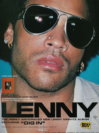 Lenny Kravitz Lenny Dig In 2001 8x11 Promo Poster Ad