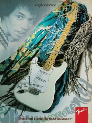 Jimi Hendrix Fender Stratocaster 1996 8x11 Promo Poster Ad