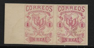 Dominican Republic,  1879,  1 Real Definitive.  Imperf Pair Sg 22a, .