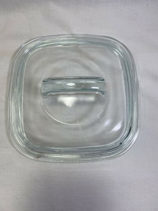 Vintage Pyrex Clear With Blue Tint 648c 7 1/2 " Square Lid Only