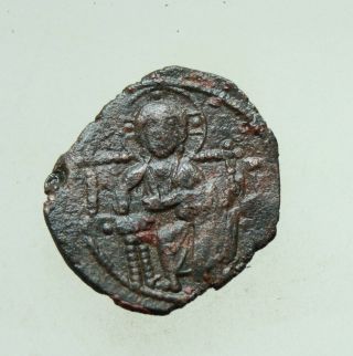 Anonymous (to Constantine Ix) C.  1042 - 1055.  Ae 27mm Follis Nimbate Christ Seated