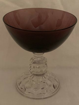 Vintage Fostoria AMERICAN LADY Sherbet Goblet 4 1/8” Amethyst Purple (CJ) 3
