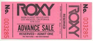 October 23,  1975 Concert Ticket Dr.  John At The Roxy Los Angeles Bobby Keyes