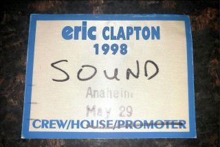 Eric Clapton 1998 Backstage Pass