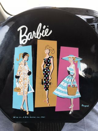 Barbie Doll Vintage Ponytail Round Accessories Carrying Travel Case 1961