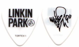 Linkin Park Guitar Pick : 2012 Living Things Tour - Mike Shinoda White Signature
